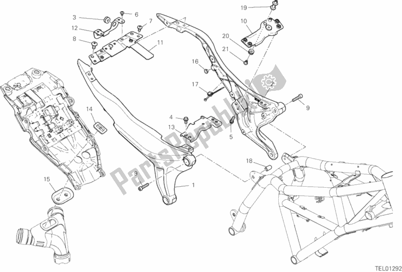 All parts for the Rear Frame Comp. Of the Ducati Scrambler 1100 Thailand 2020